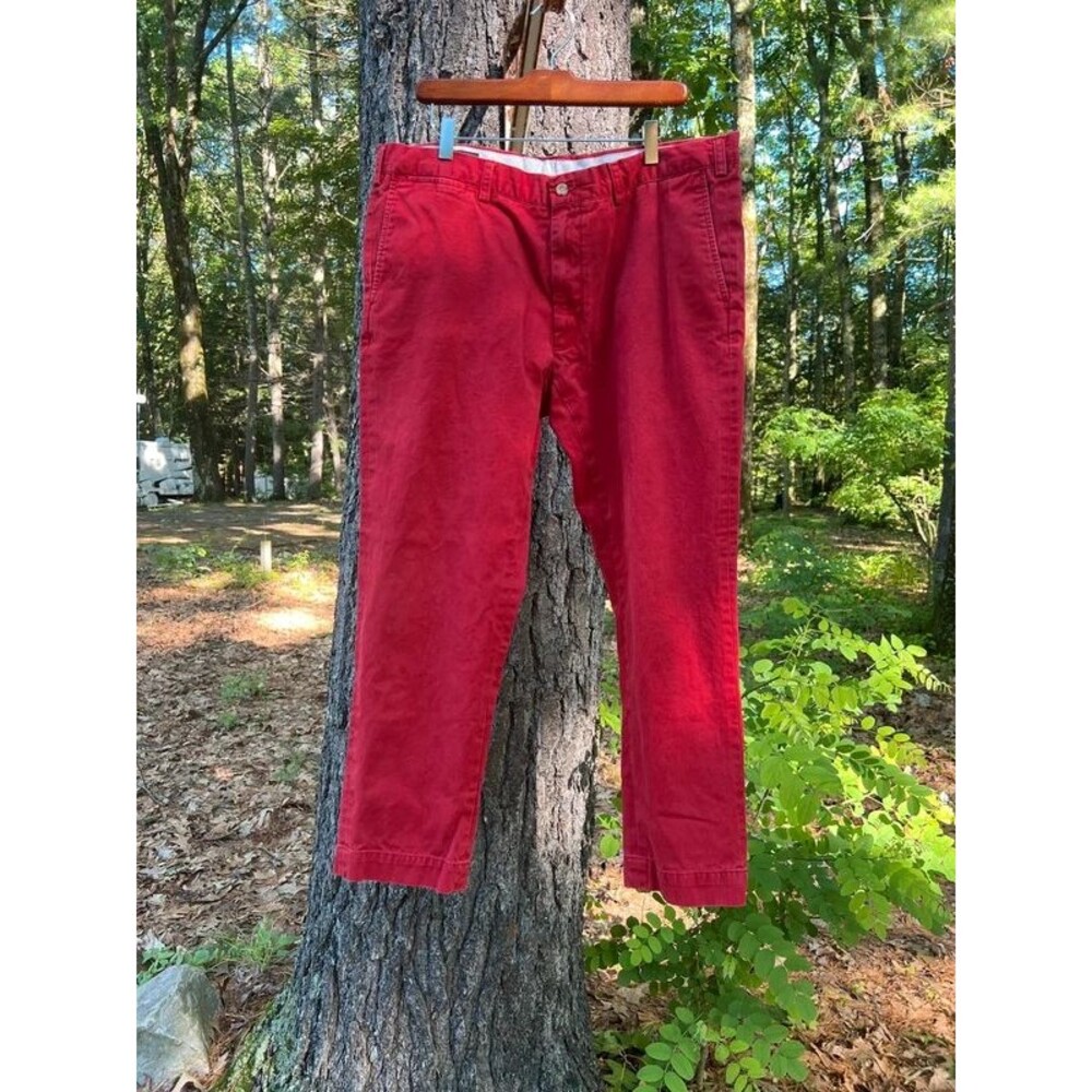 Polo Ralph Lauren Slim Fit Red Chino Pants Mens 38x30 Cotton Casual Preppy